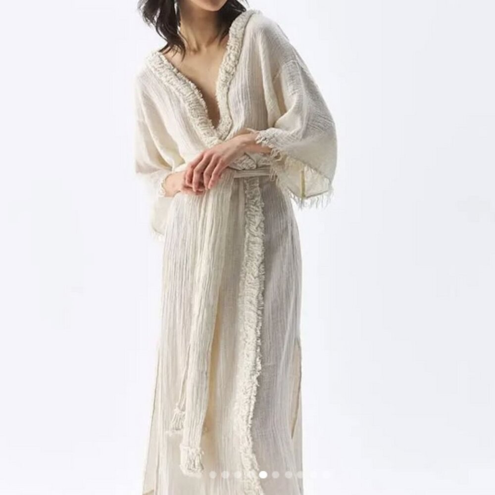 Linen Crinkle Kimono Robe